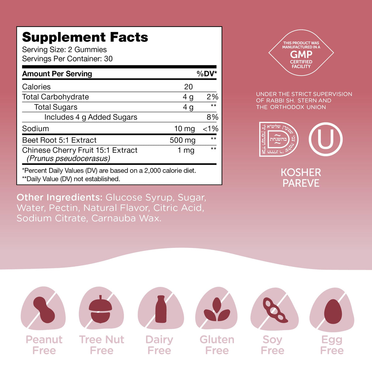 Beet Root 500 mg Cherry Gummies M5256