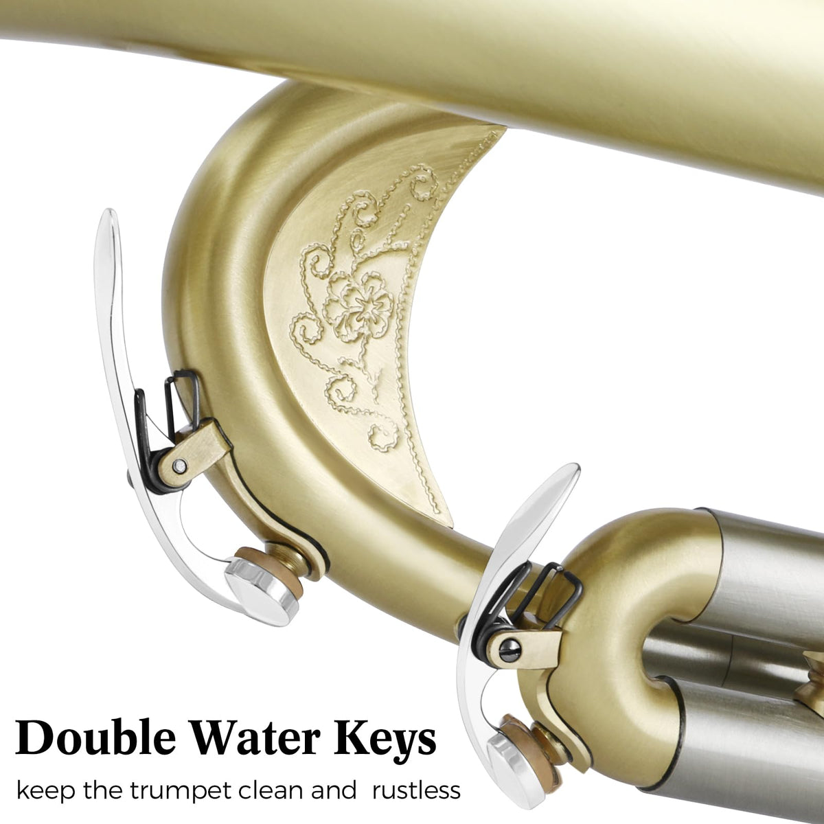 Brushed Finish Standard Brass Bb Trumpet Set with Hard Case I594