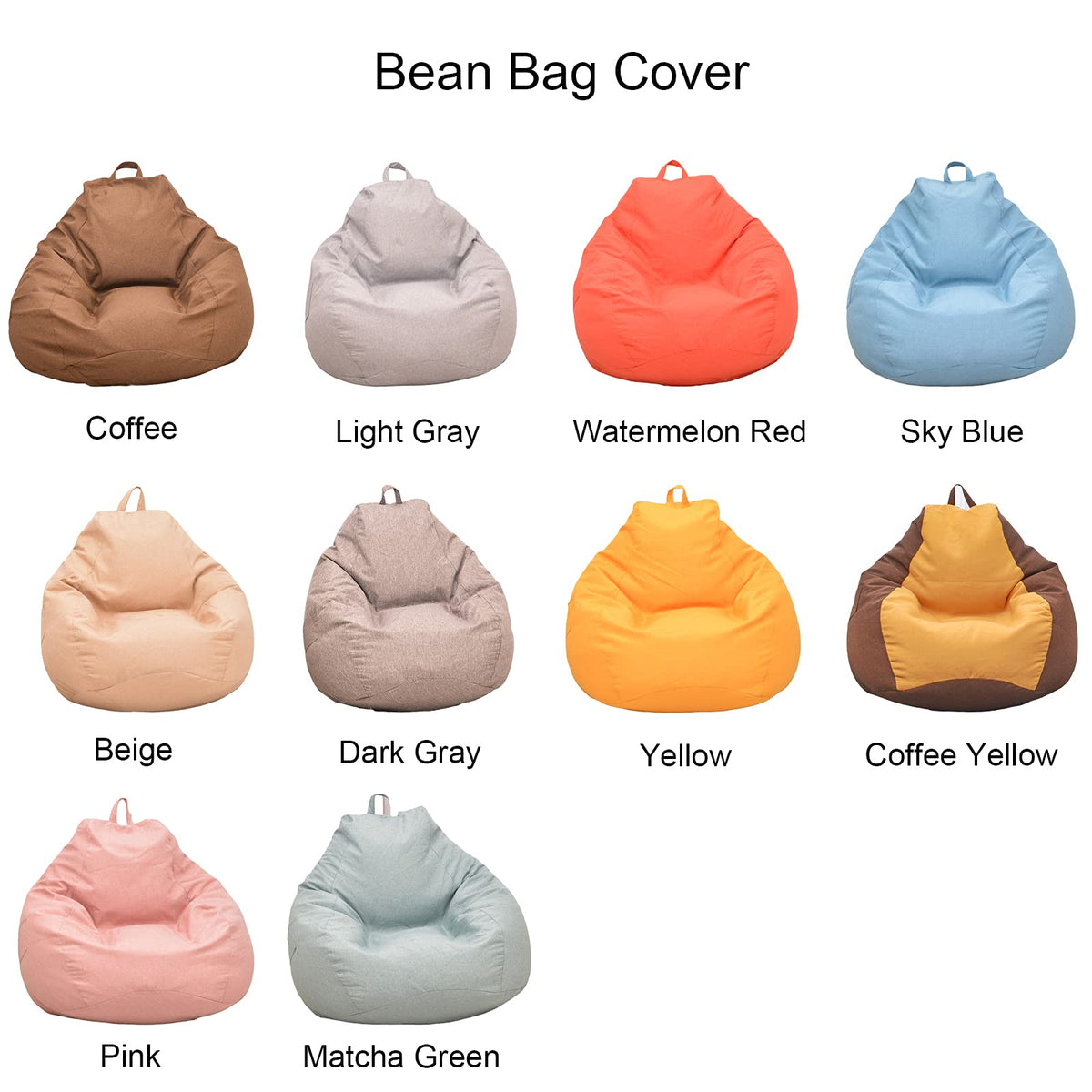 Cotton Linen Bean Bag Chair Cover 90x110cm S878