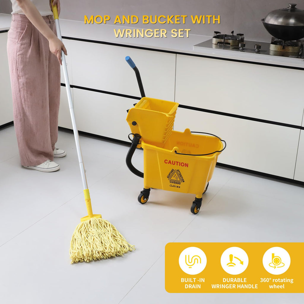35-Qt Mop Bucket with Wringer & Drain Hose N42582