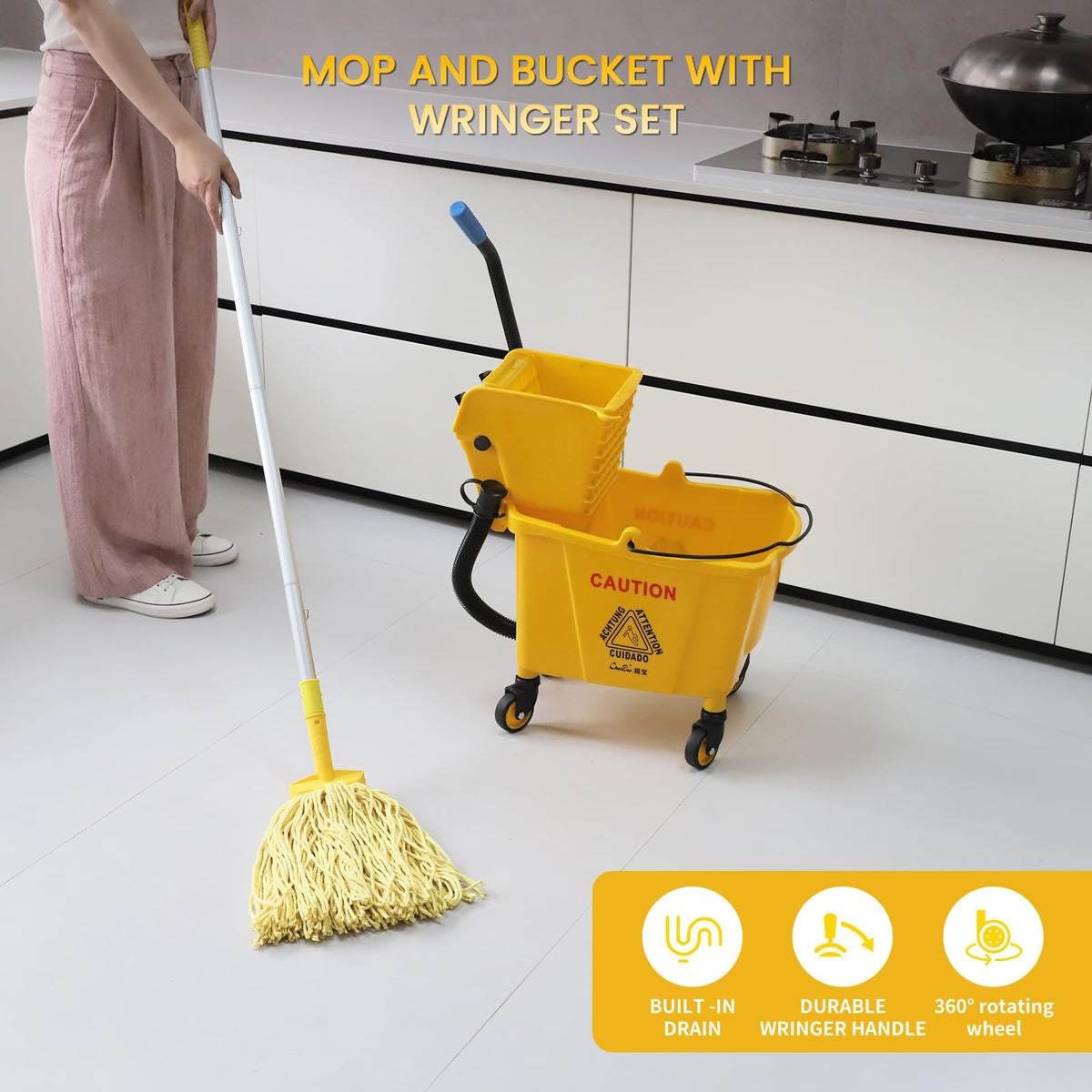 35-Qt Mop Bucket with Wringer & Drain Hose N42582