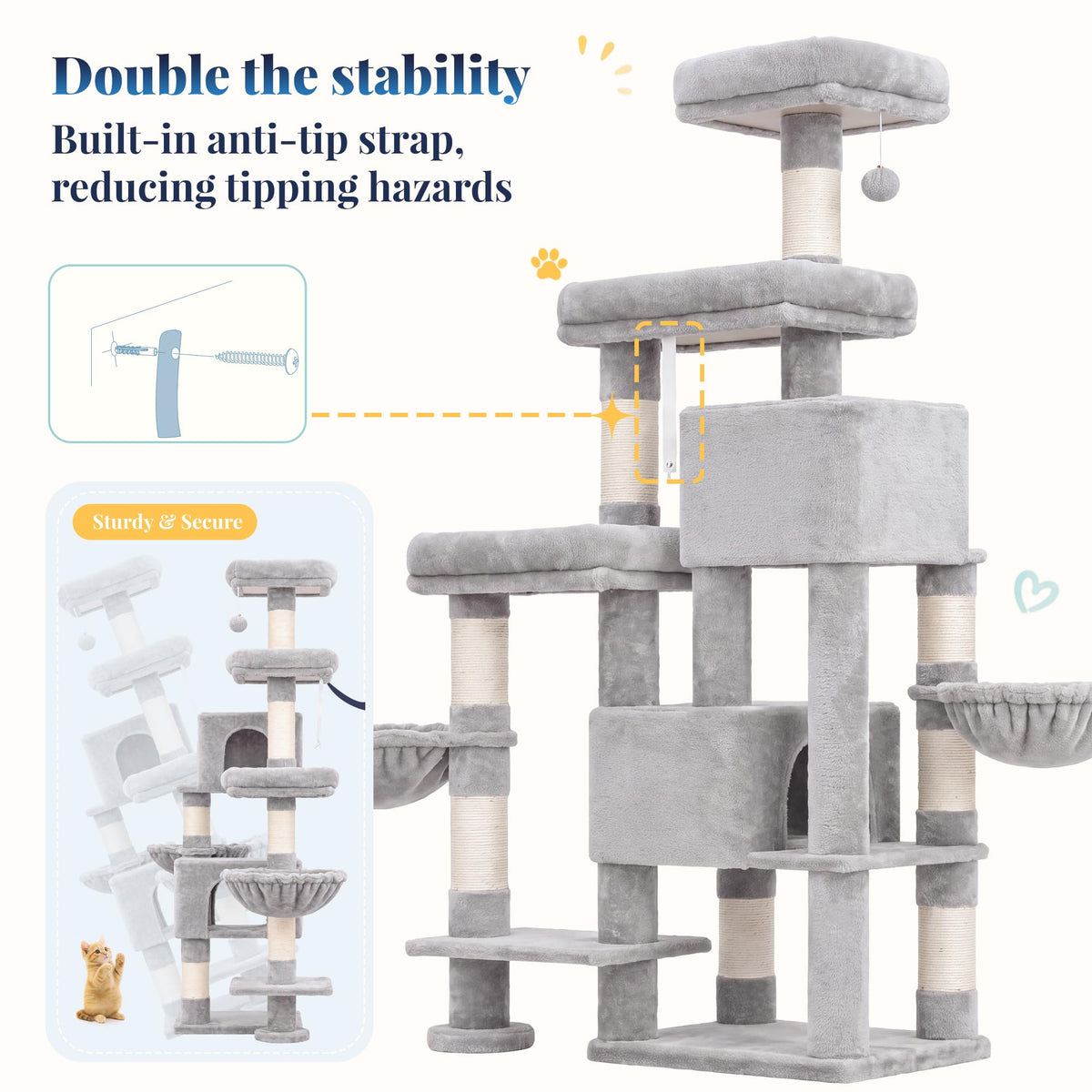 Cat Tree Tower with 3 Platforms Z912252