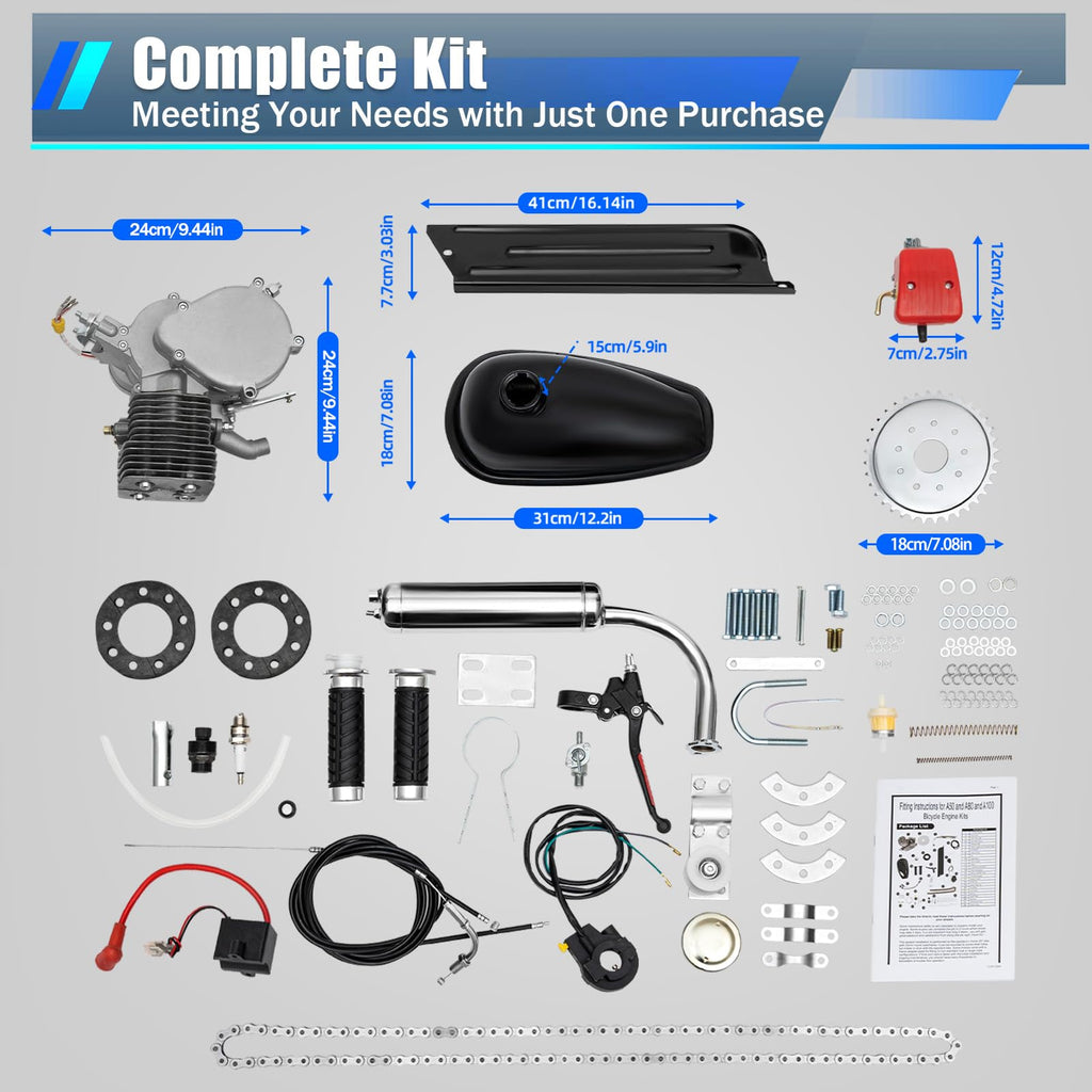 2-Stroke 100cc Bicycle Engine Kit with 44 Tooth Sprocket Z36311