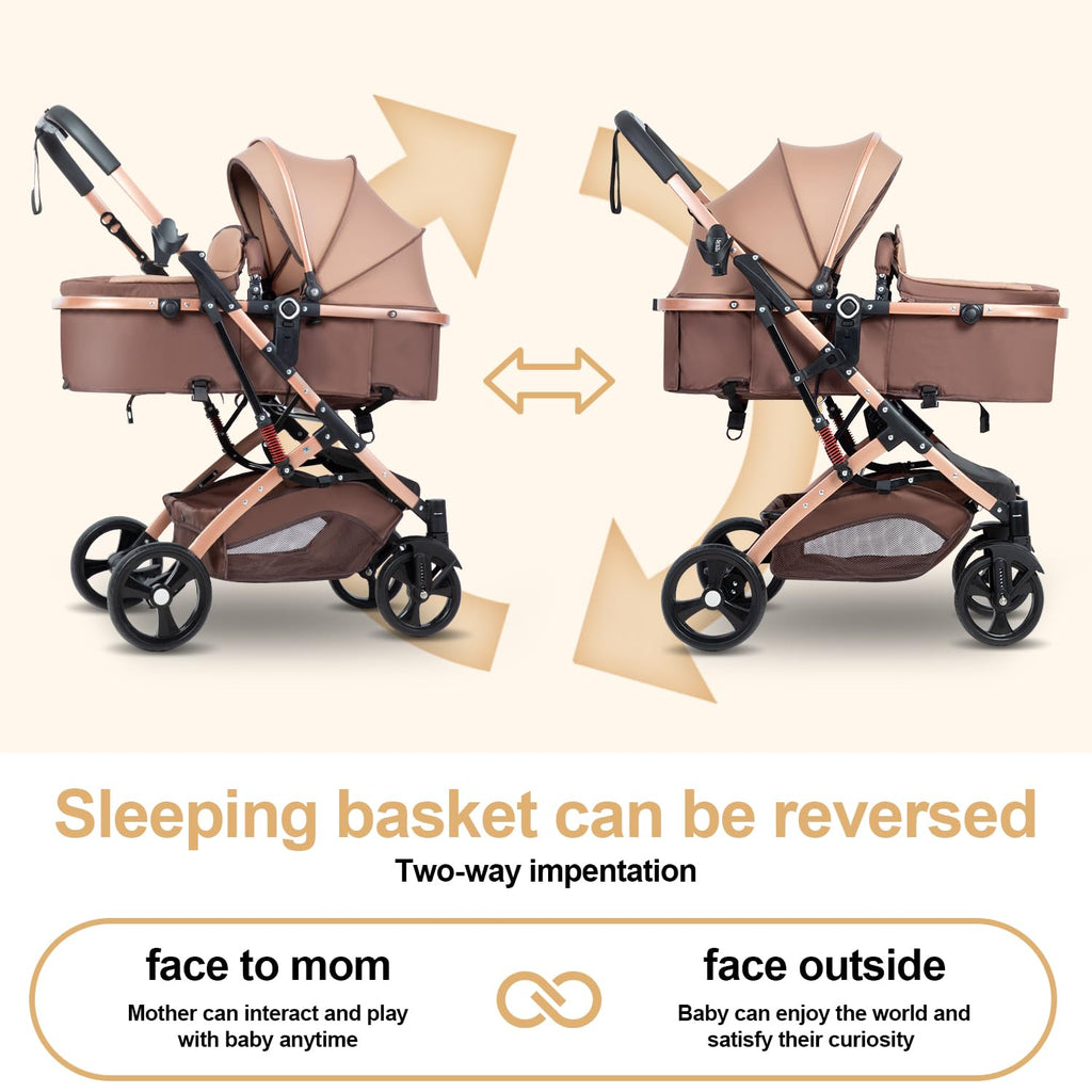 Reversible 2 in 1 Foldable Baby Stroller with Adjustable Backrest A27193