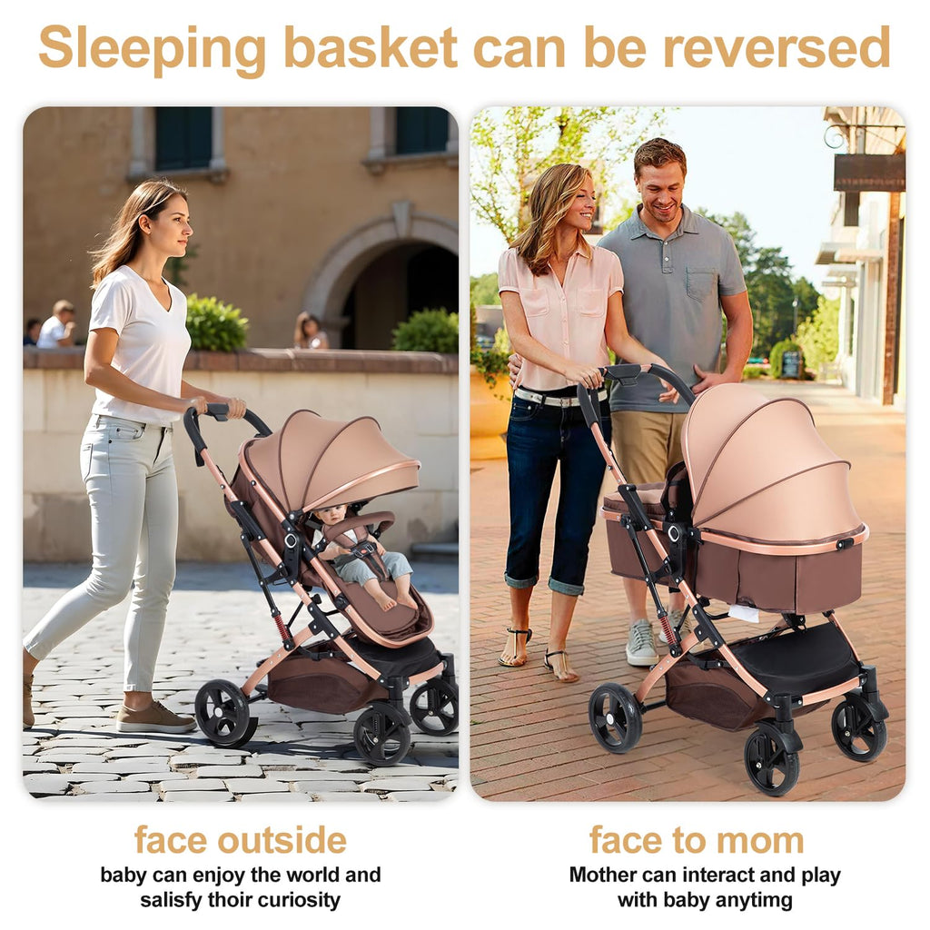 Reversible 2 in 1 Foldable Baby Stroller with Adjustable Backrest A27193