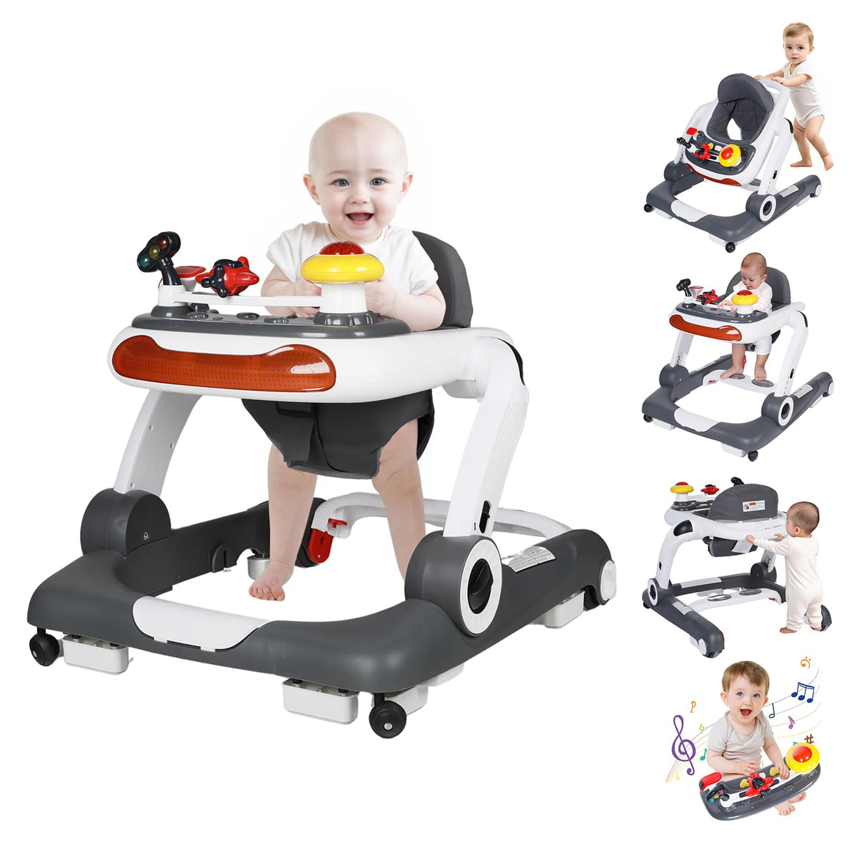 5 in 1 Baby Activity Walker with Wheel, Music & Lights F94944