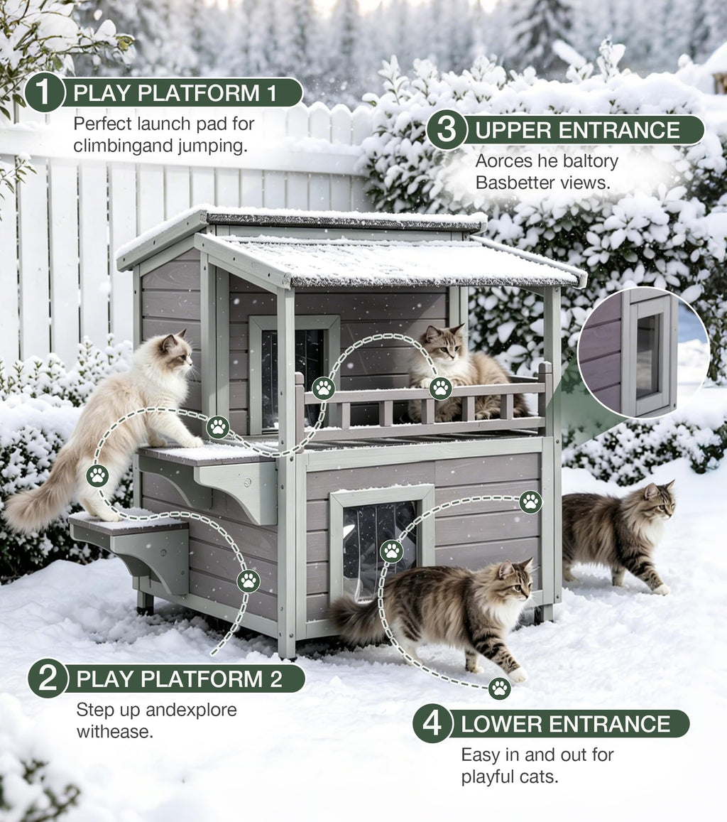 Large 2 Story Heated Cat House F71855