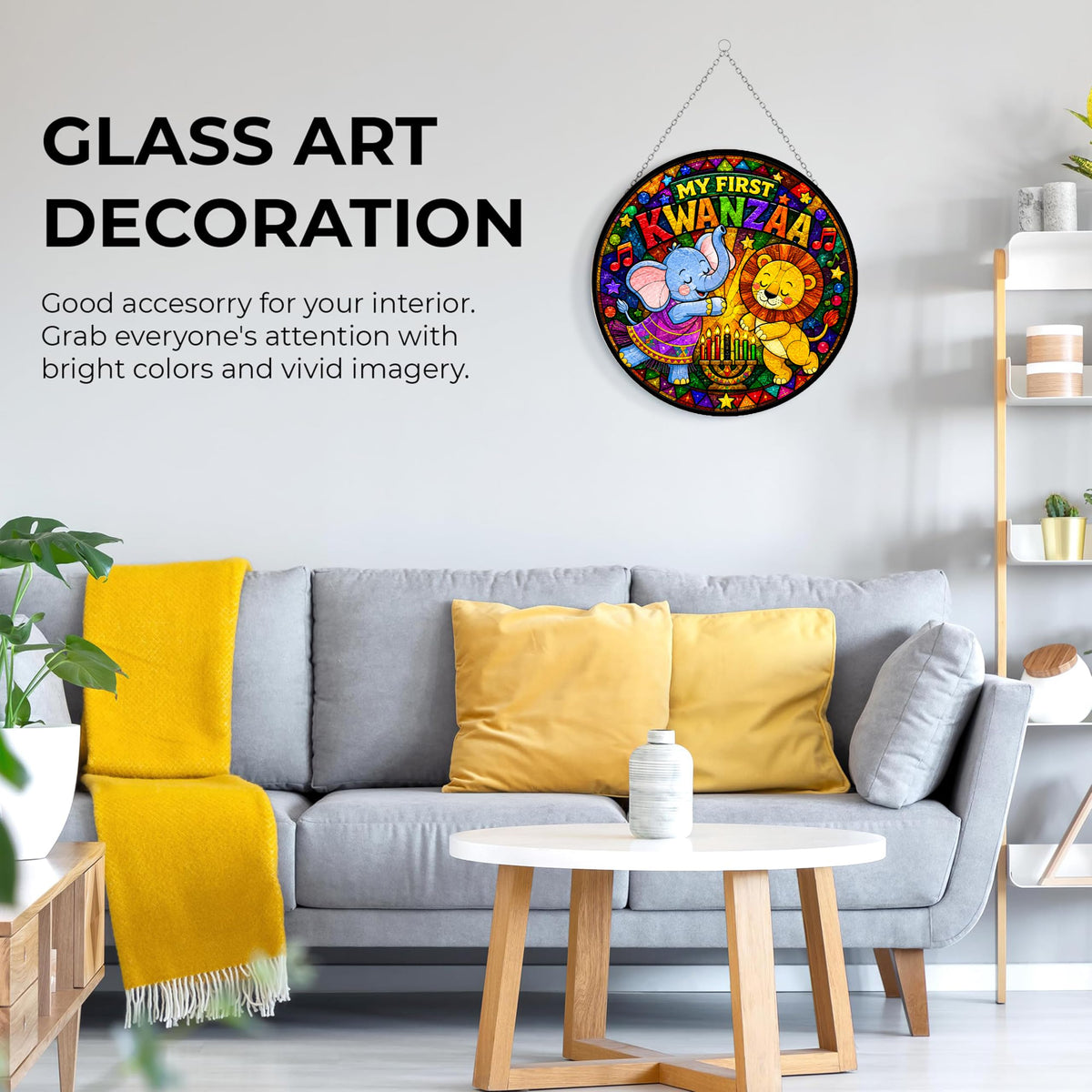 Stained Glass Wall Decor 7.9" Z3107