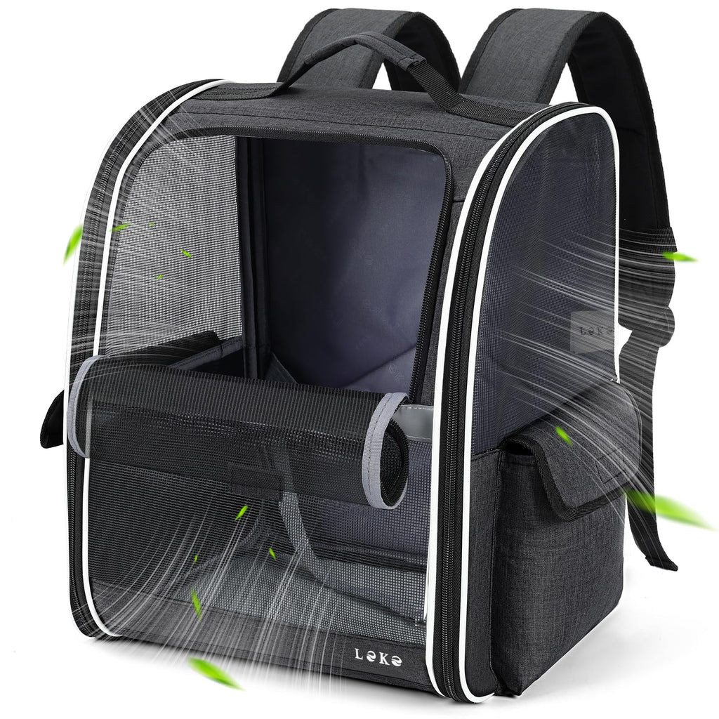 Dog Carrier Backpack for Small Medium Dogs Cats up to 18 lbs, Breathable Pet Backpack Carrier with 3 Entrances F4707