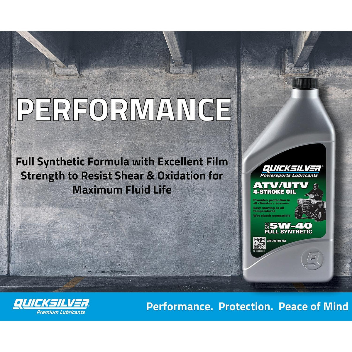 5W-40 Full Synthetic 4-Stroke ATV Engine Oil, 1 Quart T45247