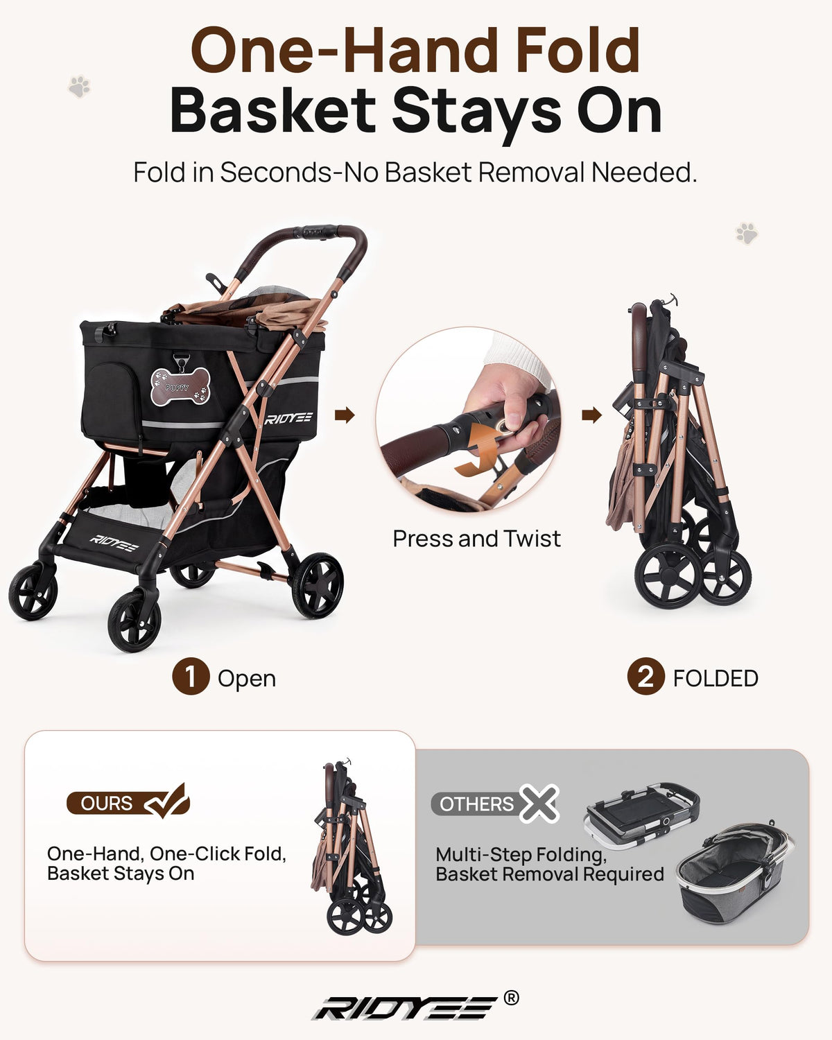 Foldable Dog Stroller B24557