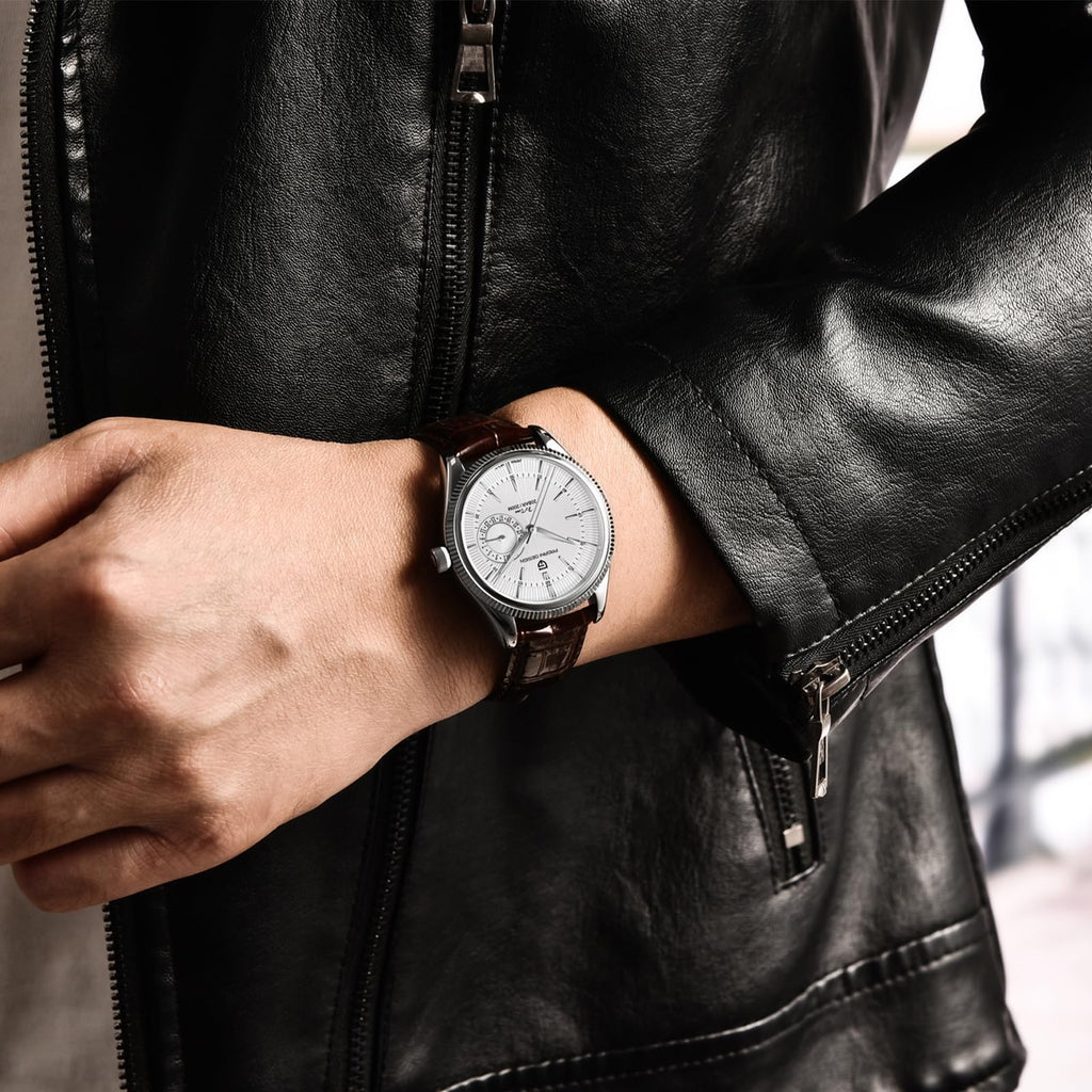 40mm Stainless Steel Quartz Wristwatch with Date Display B9162