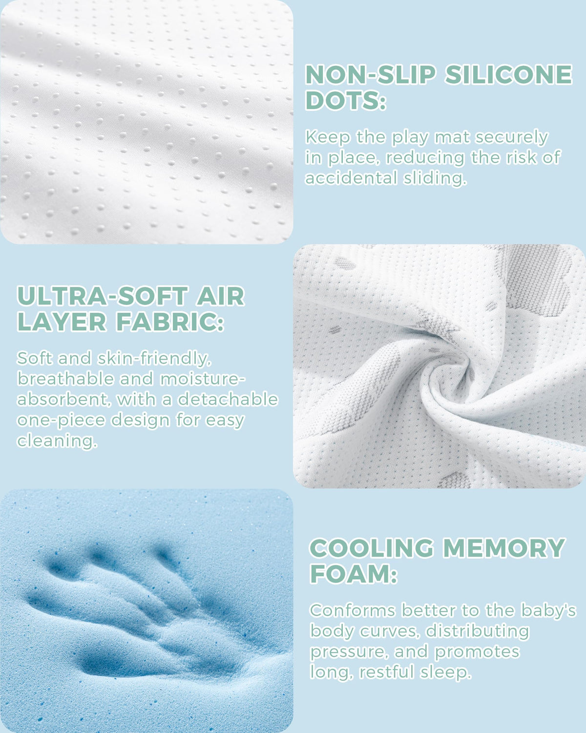 38x26'' Breathable Soft Plush Memory Foam Pack and Play Mattress P1187