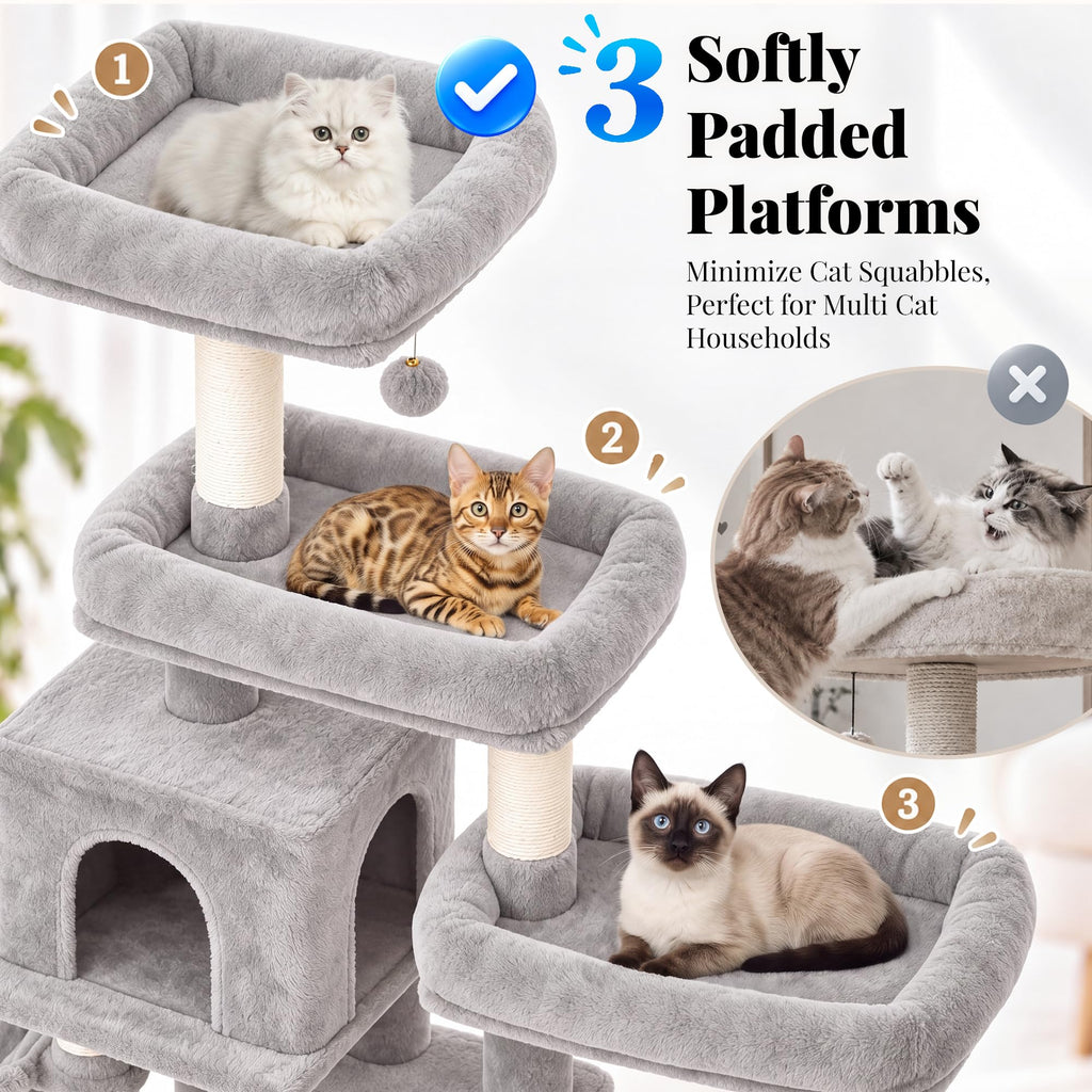 Cat Tree Tower with 3 Platforms Z912252