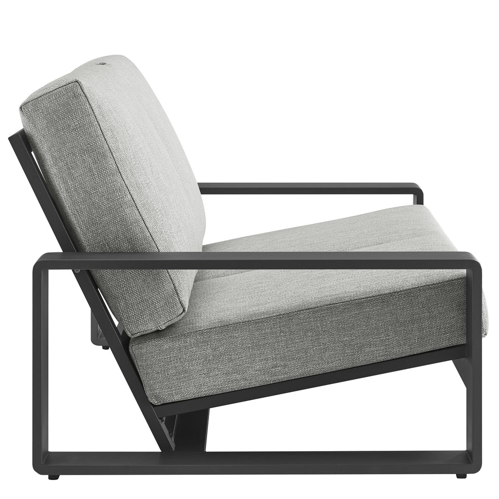 Light Gray Aluminum Outdoor Loveseat with Removable Cushions Z954020