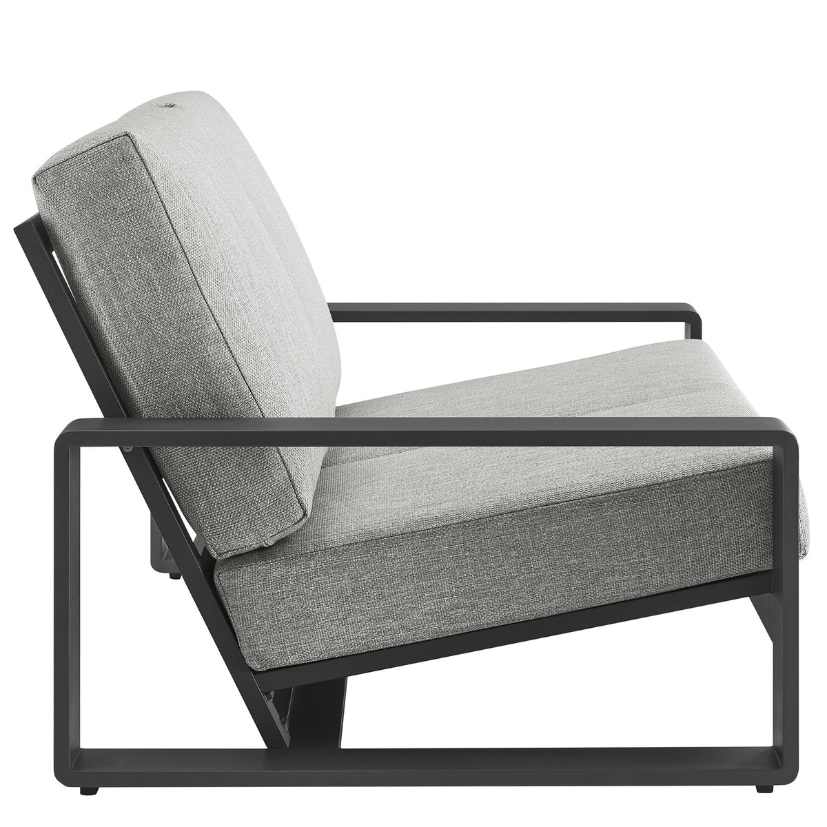 Light Gray Aluminum Outdoor Loveseat with Removable Cushions Z954020