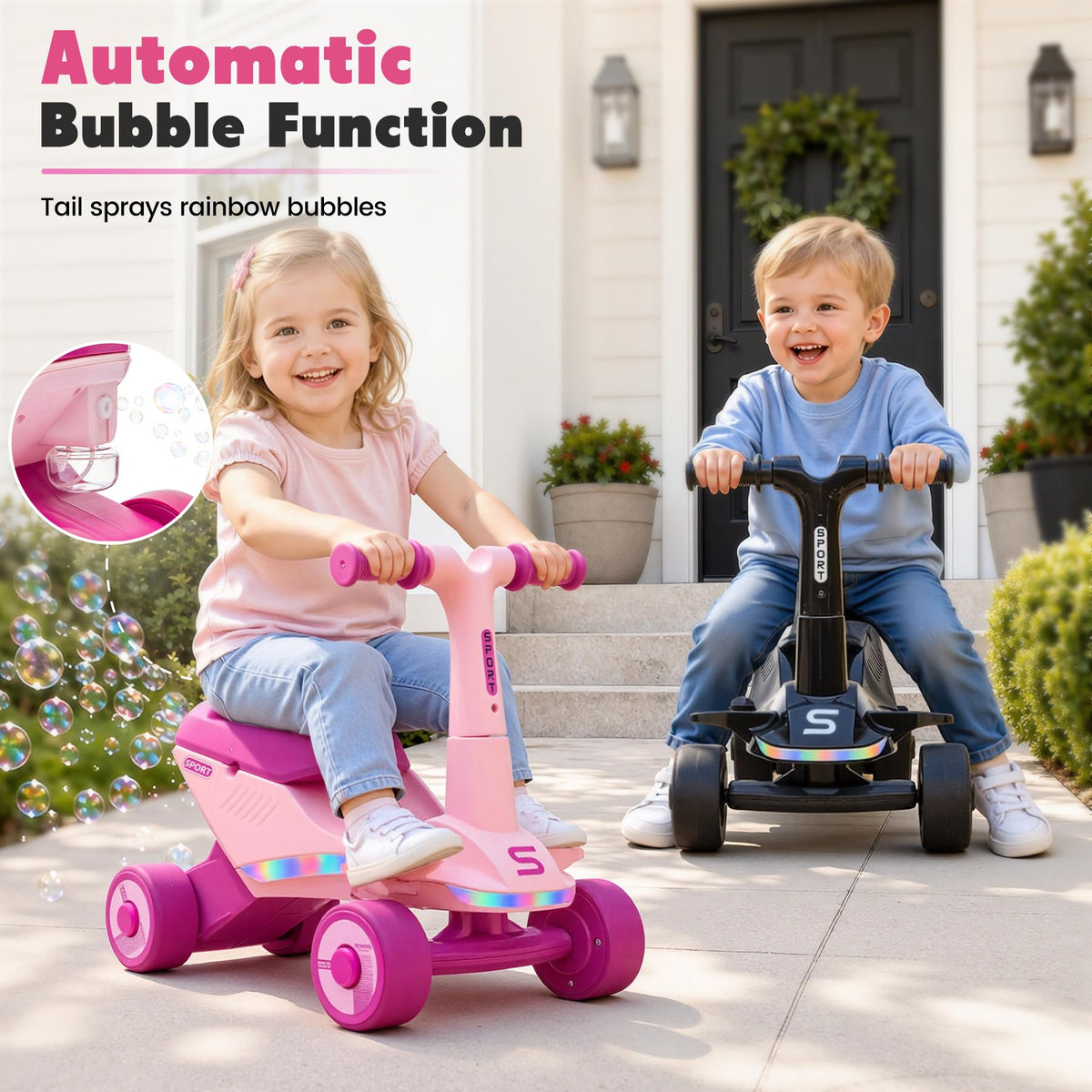 Electric Baby Balance Bike with Bubble Machine J4671