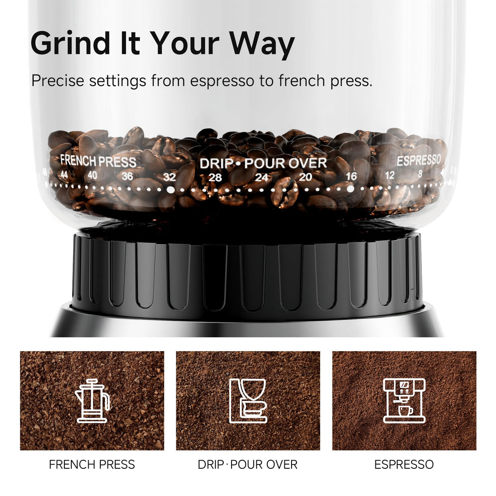 Electric Coffee Grinder with 48 Grind Settings V512