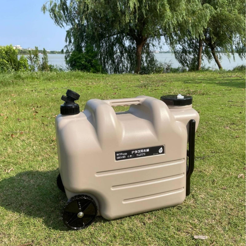 Black Portable Water Tank with Faucet and Wheels G86021
