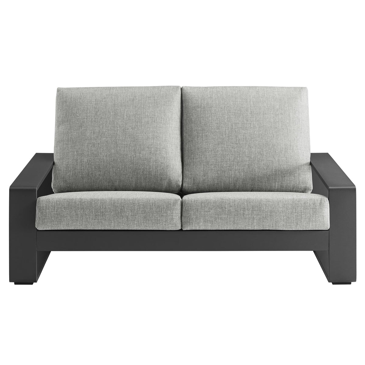 Light Gray Aluminum Outdoor Loveseat with Removable Cushions Z954020
