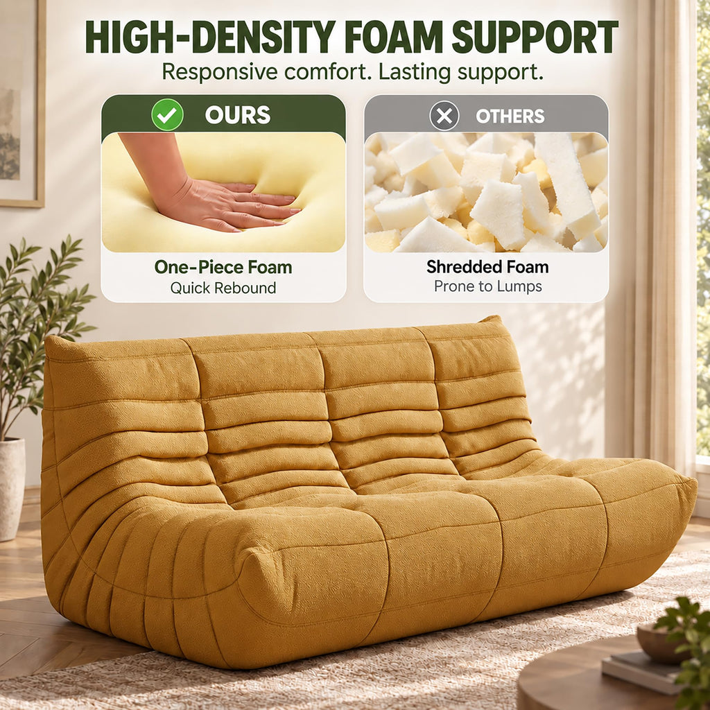 Yellow 3 Seater Bean Bag Sofa E135