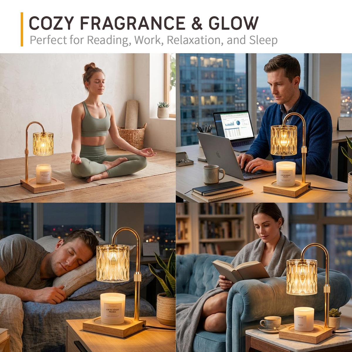 Adjustable Dimmable Candle Warmer Lamp with Timer F919