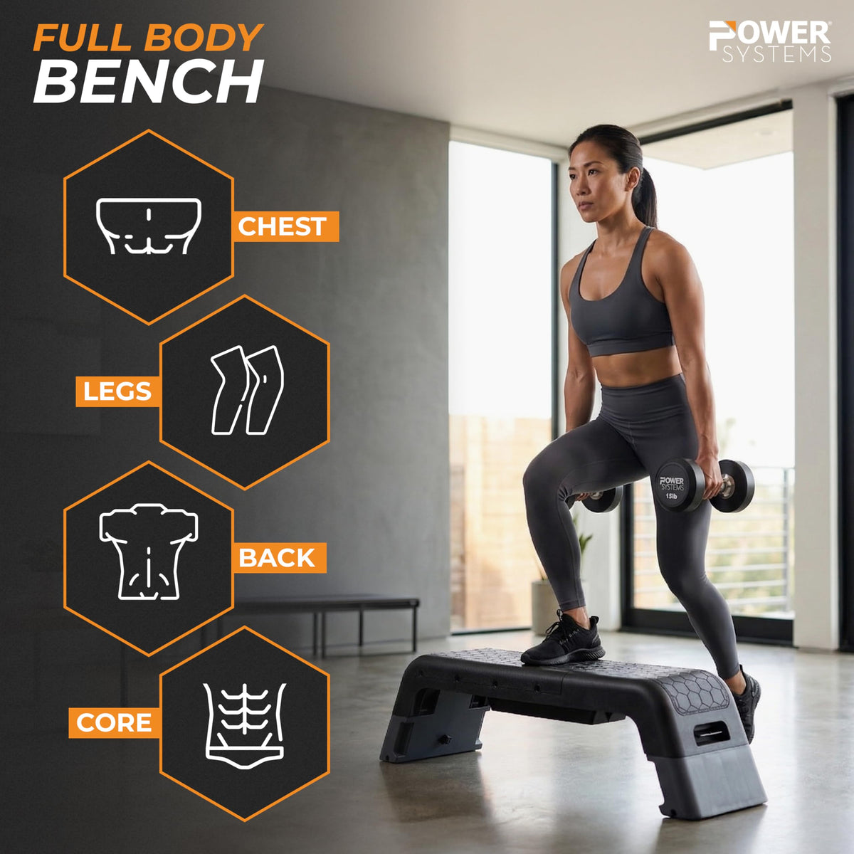 Adjustable Step Bench & Weight Bench E466