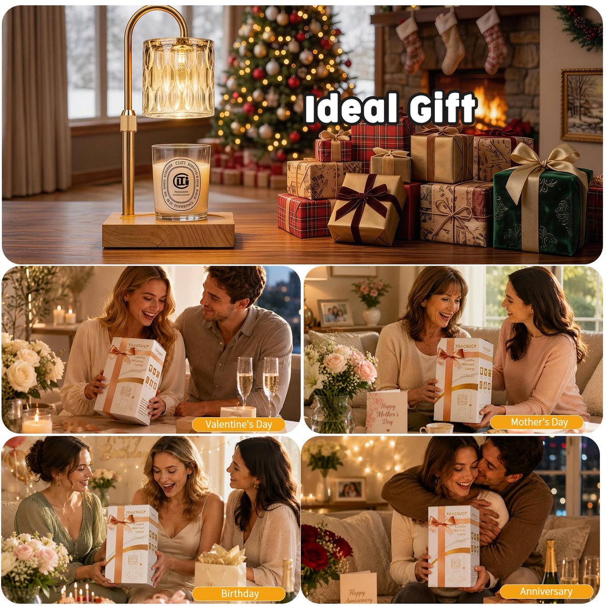 Adjustable Dimmable Candle Warmer Lamp with Timer F919