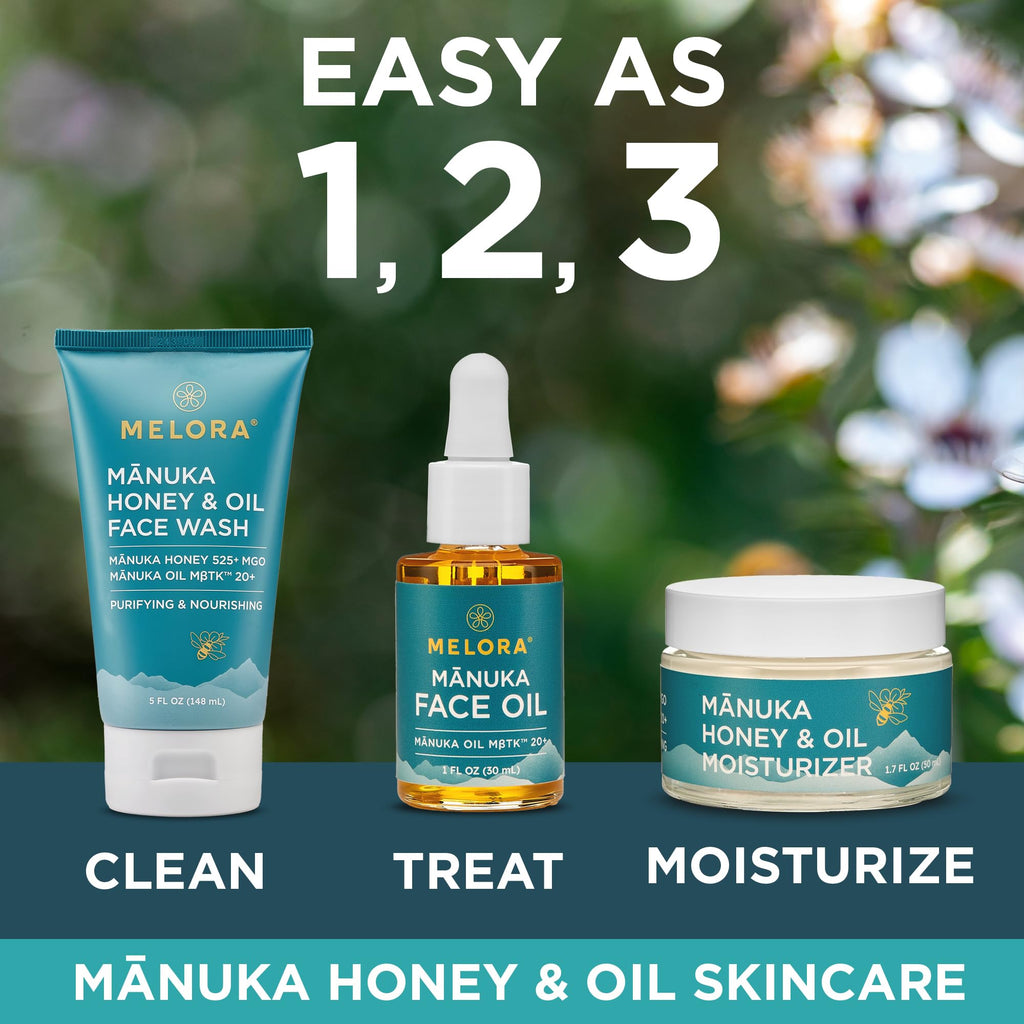 Manuka Honey Moisturizing Face Cream and Face Oil Bundle 1.7 oz E343