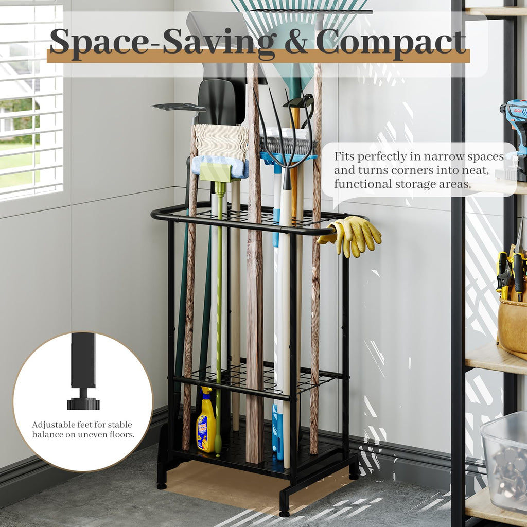 Heavy Duty Metal Garden Tool Organizer with Wheels I5766