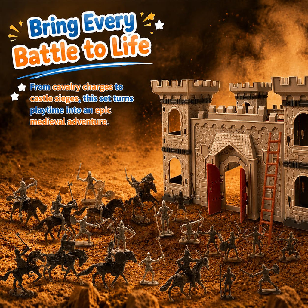 Medieval Castle Toy Knights Army Men Playset O40516