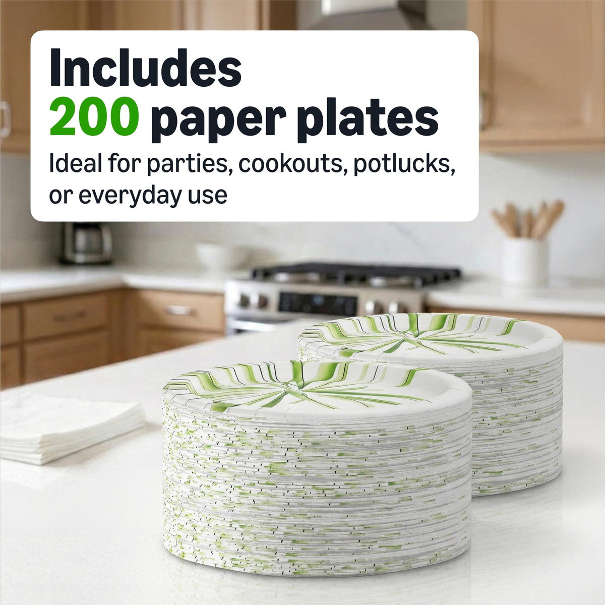 8.62 Inch Disposable Paper Plates, 200 Count M539328