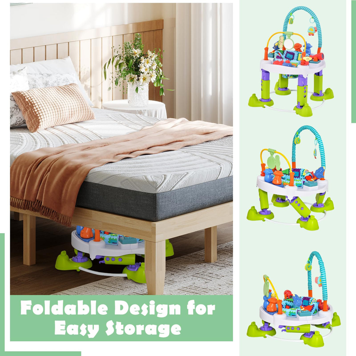 4 in 1 Baby Bouncer Activity Center with Playtime Mat and Activity Table G28591