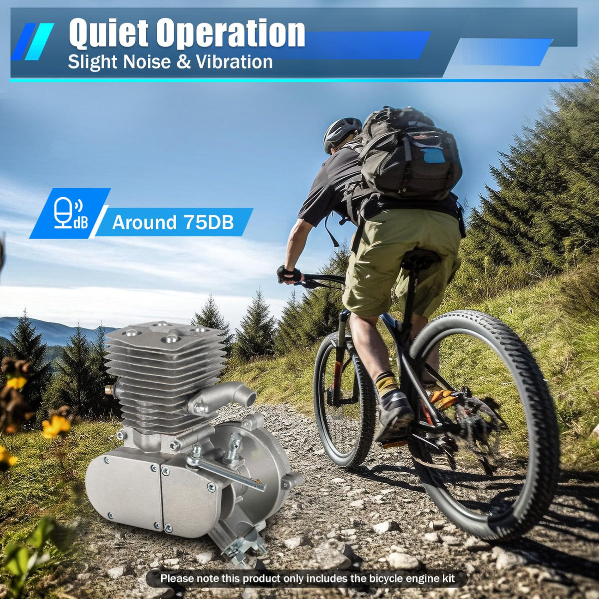 2-Stroke 100cc Bicycle Engine Kit with 44 Tooth Sprocket Z36311