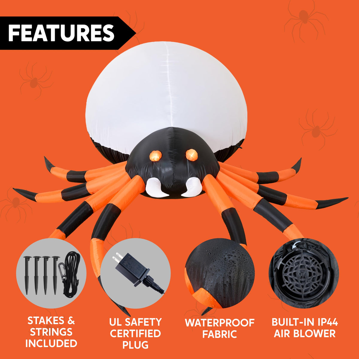 8 FT Inflatable Giant Spider Outdoor Decoration R711