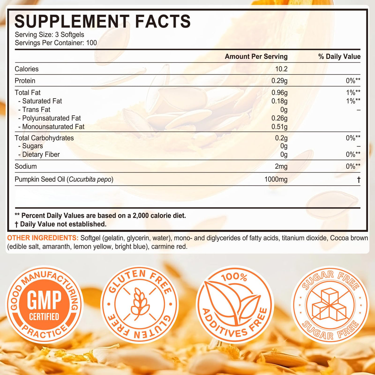 Pumpkin Seed Oil Capsules 1000mg 300 Softgels U135