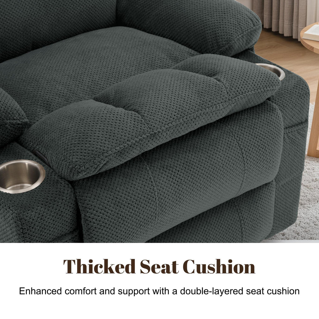 Gray Swivel Rocker Recliner with Massage & Heat Y637