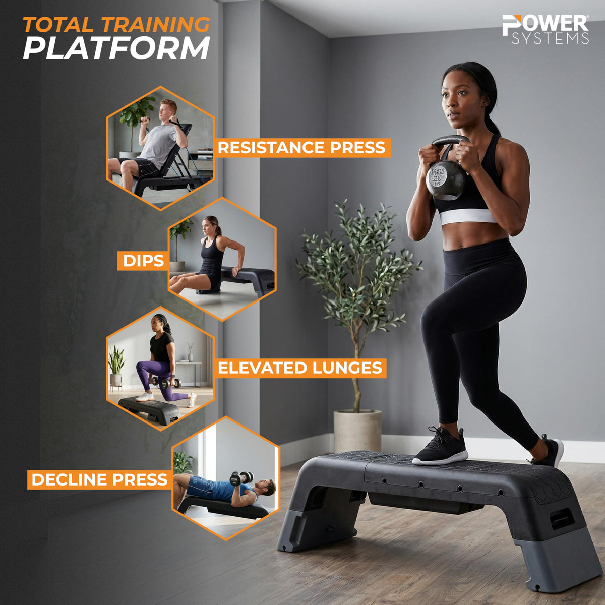 Adjustable Step Bench & Weight Bench E466