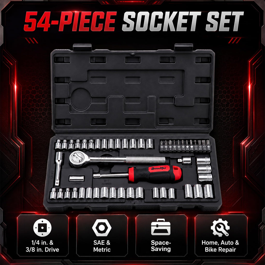 54-Piece Mechanic Tool Set with SAE & Metric Sockets Y103