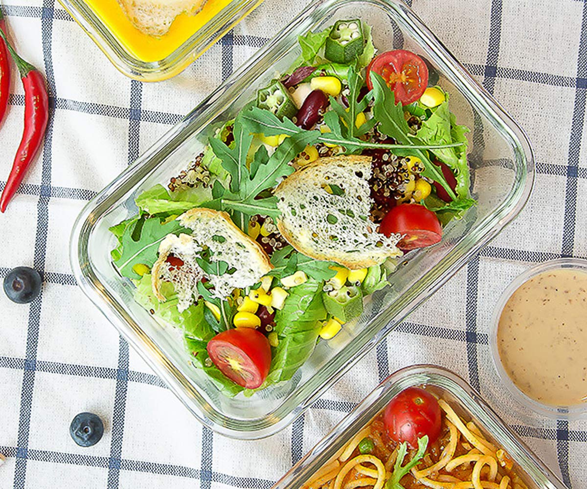 30 oz Glass Food Storage Containers with Lids A71166