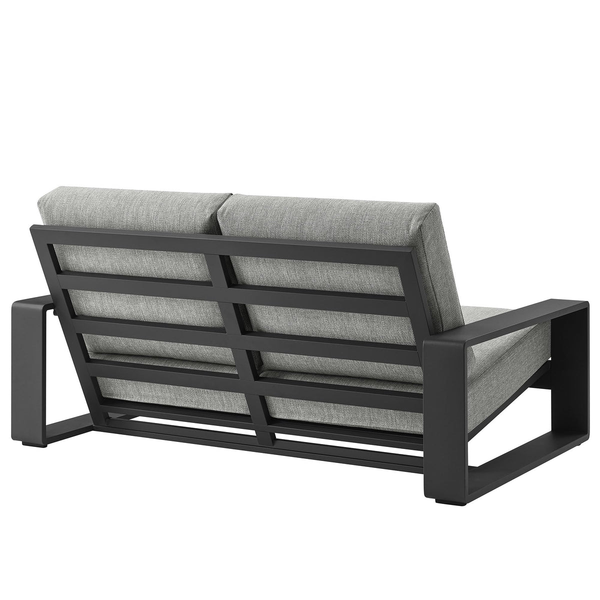 Light Gray Aluminum Outdoor Loveseat with Removable Cushions Z954020