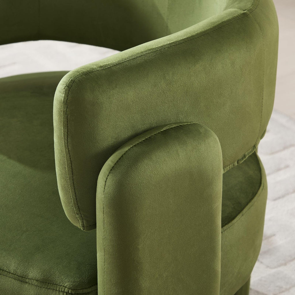 Set of 2 Green Upholstered Accent Chairs with Arms R927776