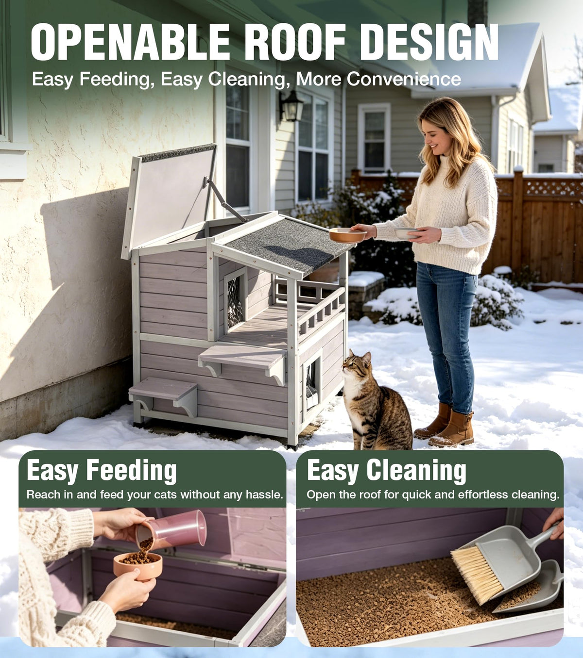 Large 2 Story Heated Cat House F71855