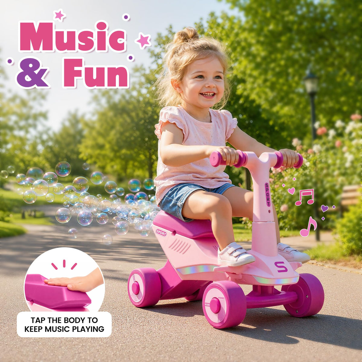 Electric Baby Balance Bike with Bubble Machine J4671