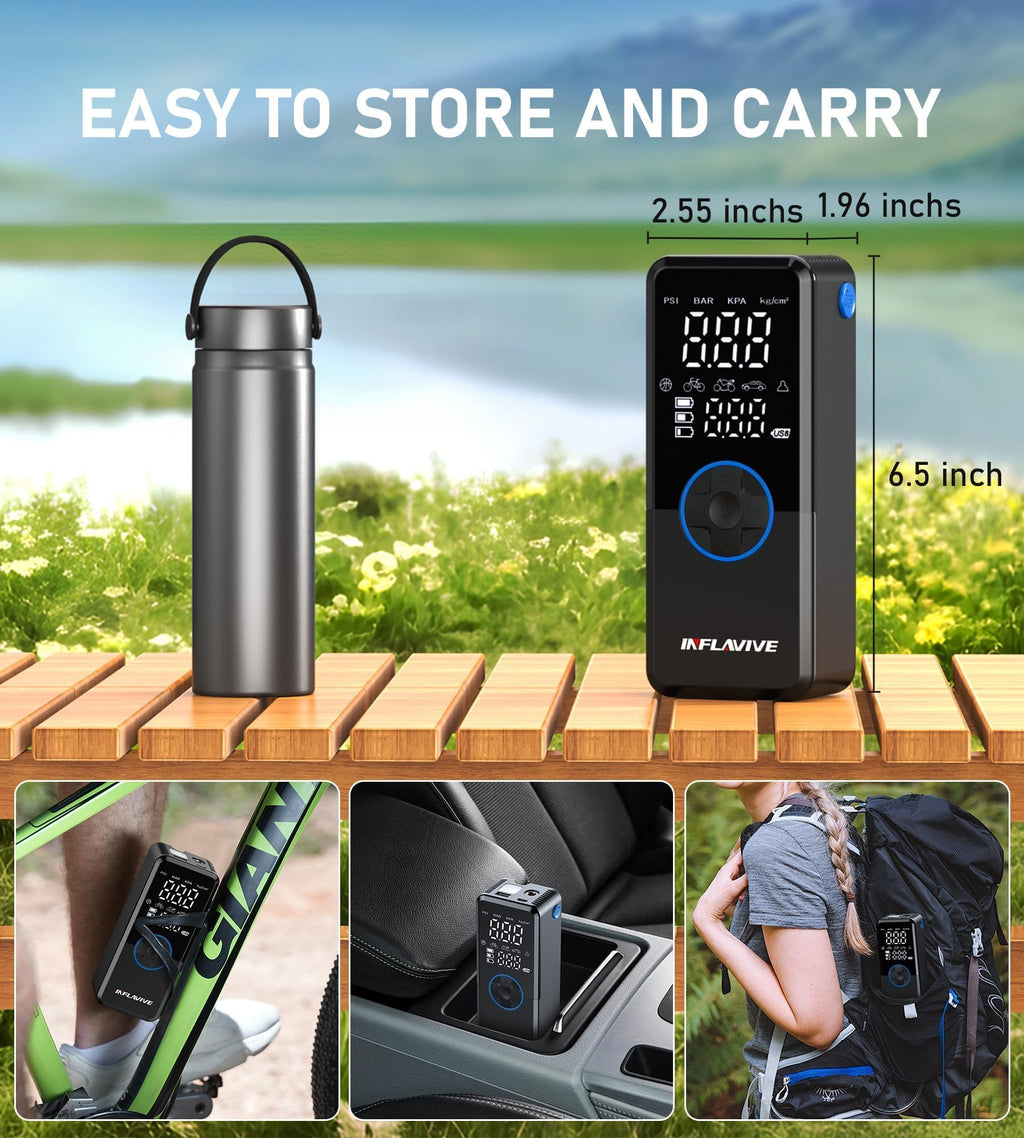 Portable Cordless Tire Inflator Air Compressor with Digital Gauge A247705