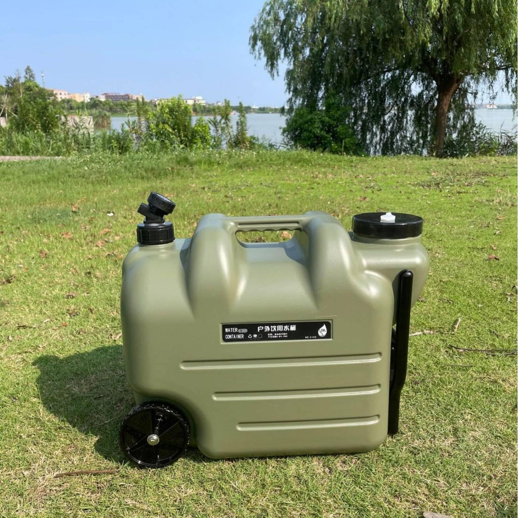 Black Portable Water Tank with Faucet and Wheels G86021