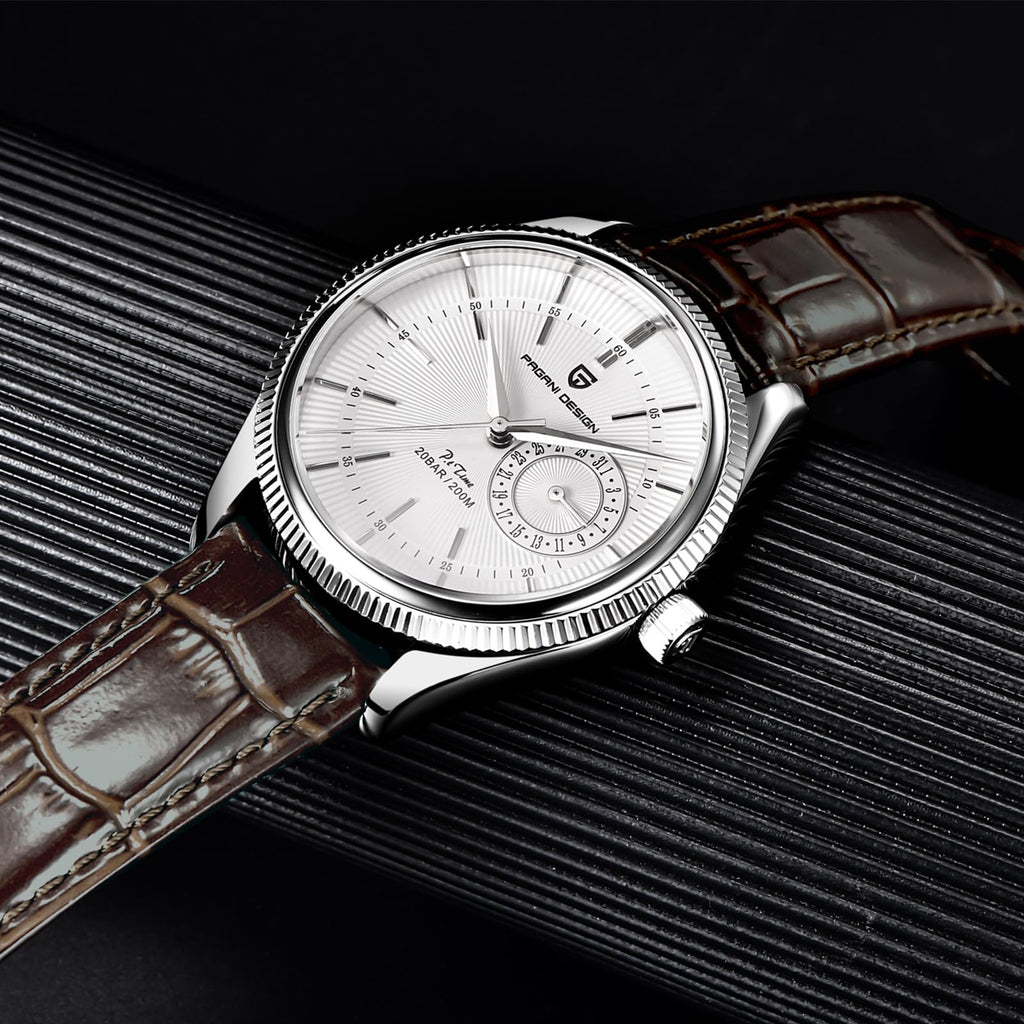 40mm Stainless Steel Quartz Wristwatch with Date Display B9162