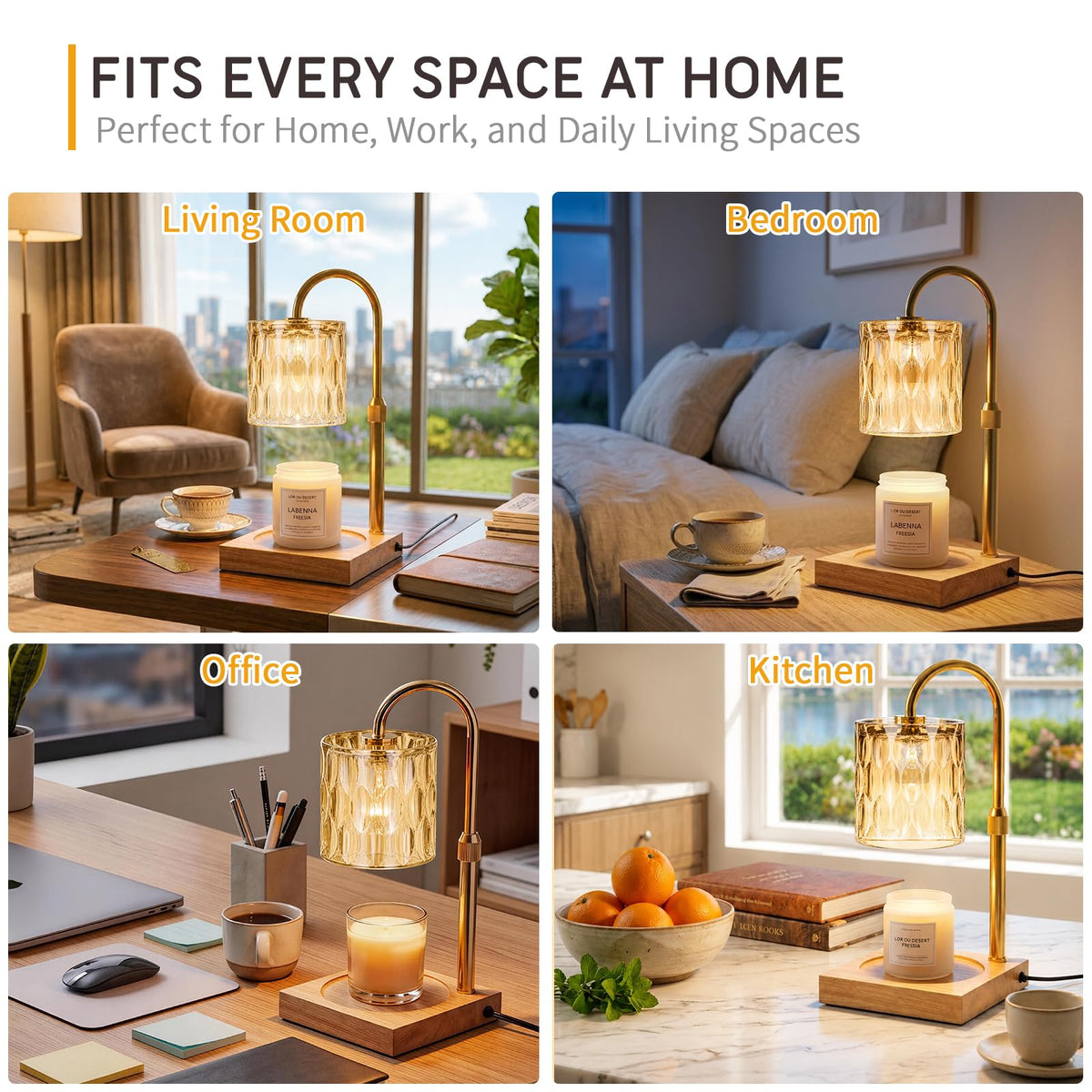 Adjustable Dimmable Candle Warmer Lamp with Timer F919