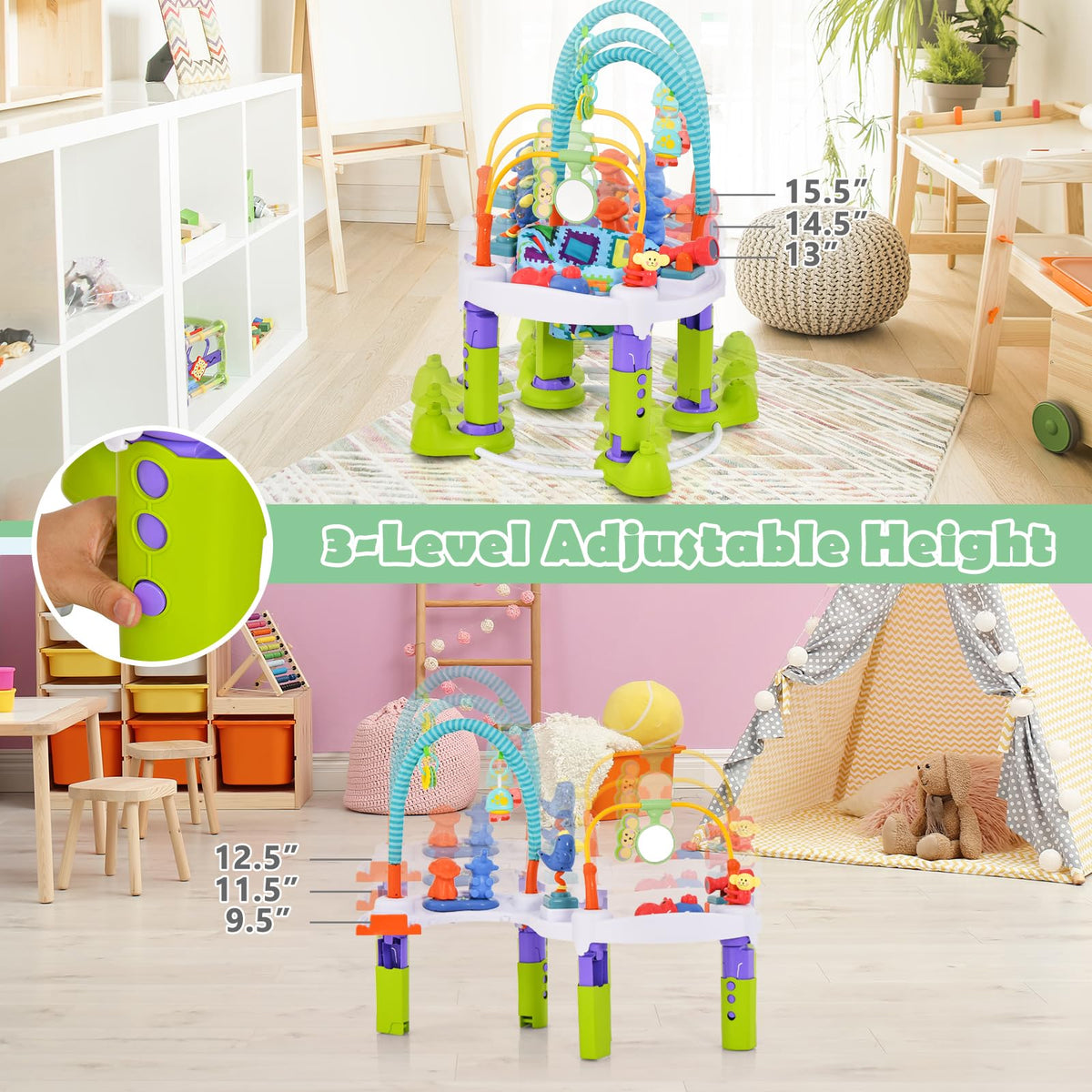 4 in 1 Baby Bouncer Activity Center with Playtime Mat and Activity Table G28591