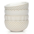 Ceramic Soup Bowls, 30 oz, Set of 4, Ivory H8594